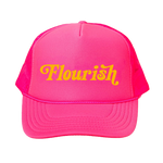 Flourish Trucker Hat – Neon Pink